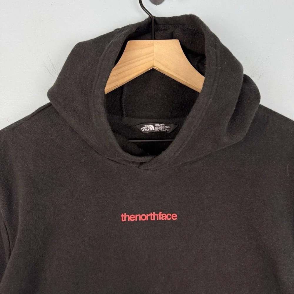 North Face Teen‎ Girls 2XL 18-20 Black Spellout Colorful Logo Pullover Hoodie
